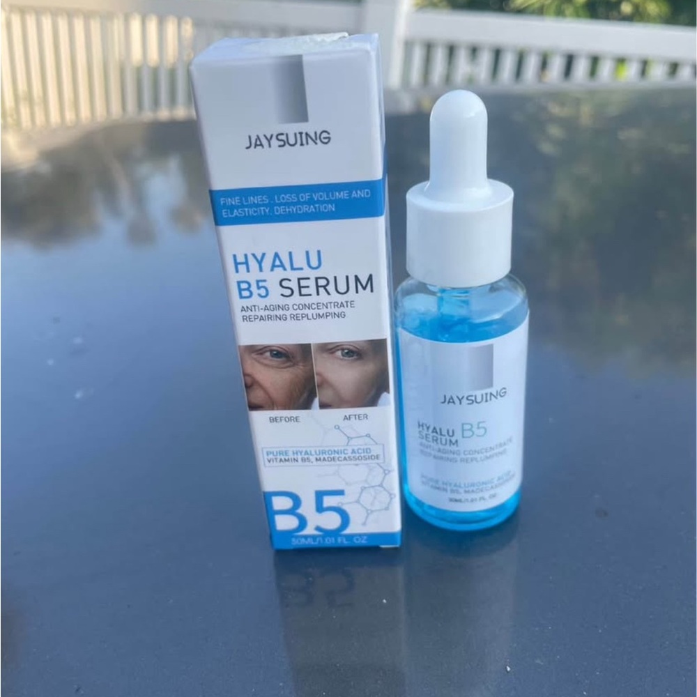 Blue and White Skincare Serum with Dropper Dispenser